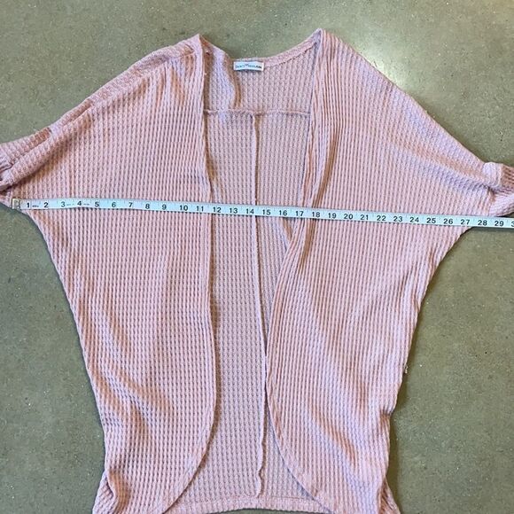 Dainty Hooligan Pale Pink Waffle Knit Open Cardigan (Size: Small) - Picture 6 of 13